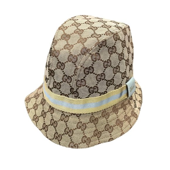 Gucci Accessories - SOLD Gucci Beige Guccissima Stripe Bucket Hat